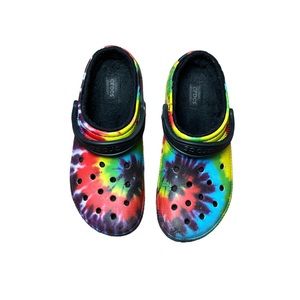 Crocs Classic Lined Tie-Dye Clog Unisex Fuzzy‎ Slip On Shoes 10 (M) 12 (W)